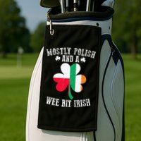 Polish Wee Bit Irish Poland Funny St Patricks Day Golf Towel