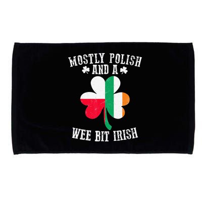 Polish Wee Bit Irish Poland Funny St Patricks Day Microfiber Hand Towel