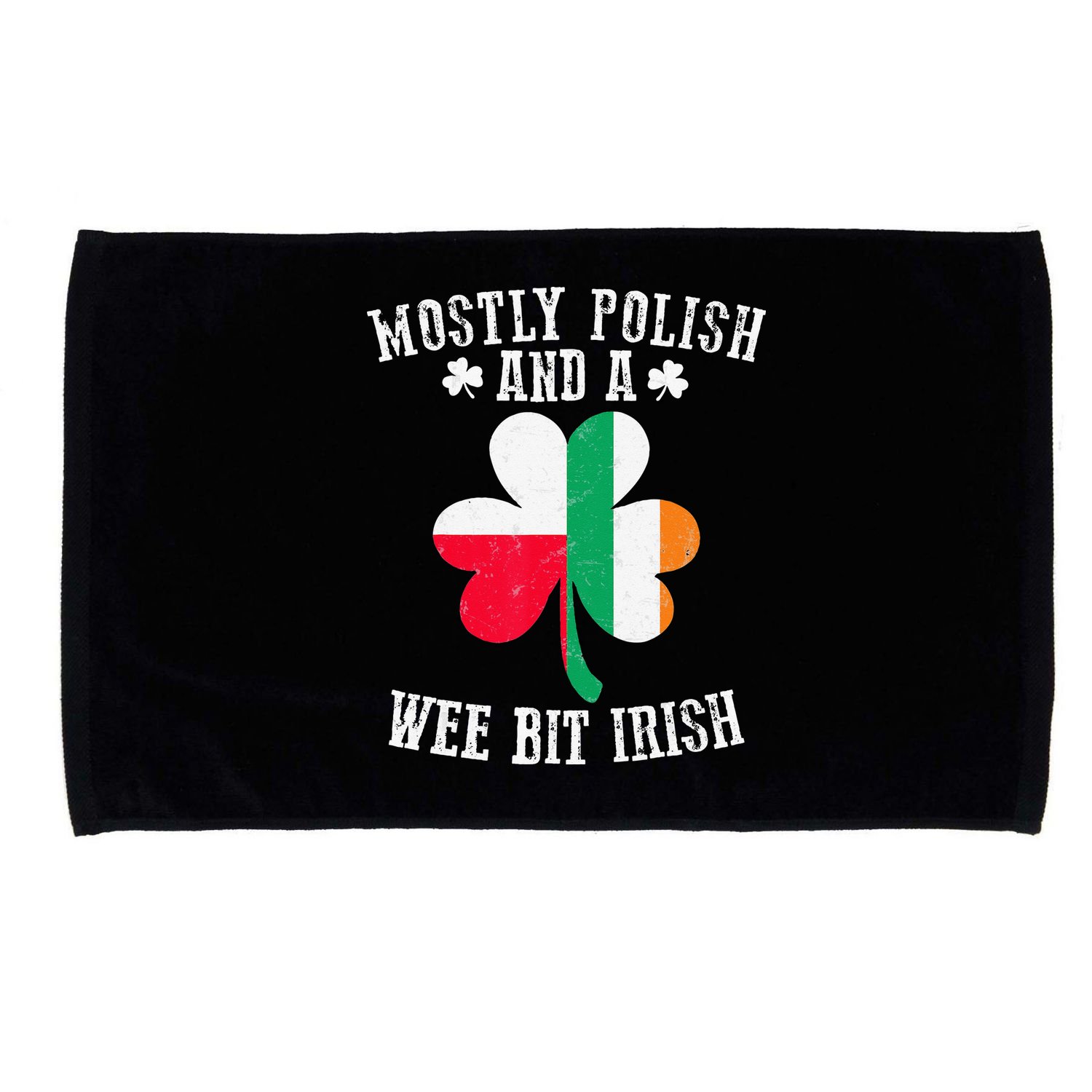 Polish Wee Bit Irish Poland Funny St Patricks Day Microfiber Hand Towel