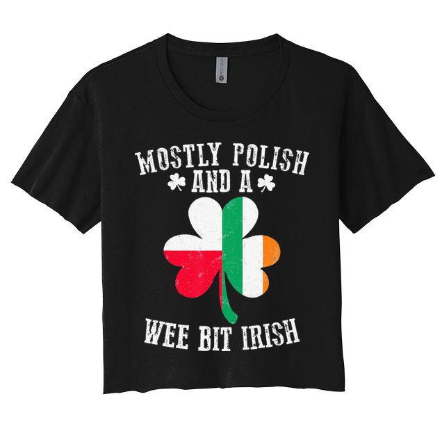 Polish Wee Bit Irish Poland Funny St Patricks Day Crop Top