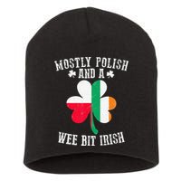 Polish Wee Bit Irish Poland Funny St Patricks Day Short Acrylic Beanie