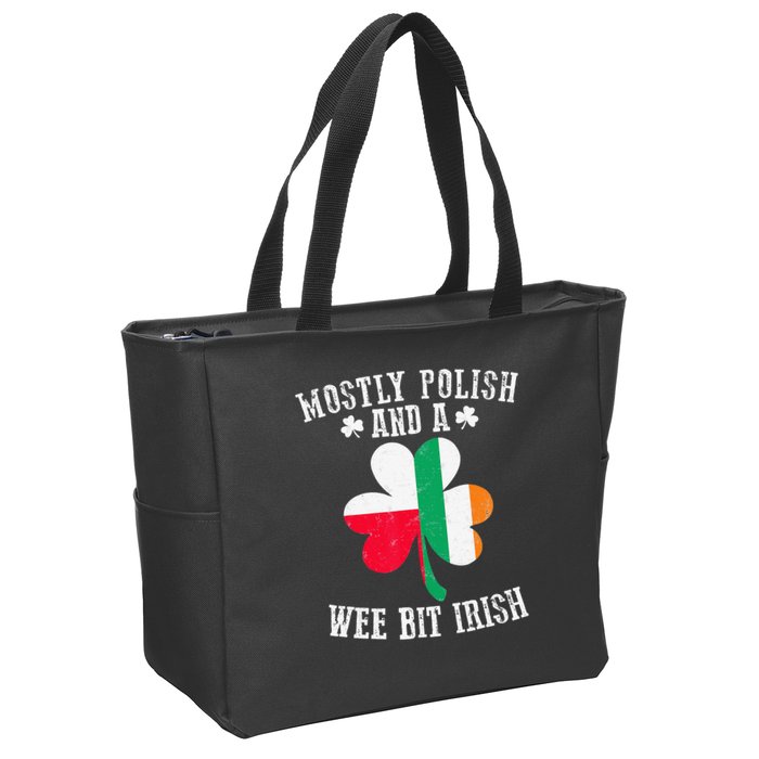 Polish Wee Bit Irish Poland Funny St Patricks Day Zip Tote Bag