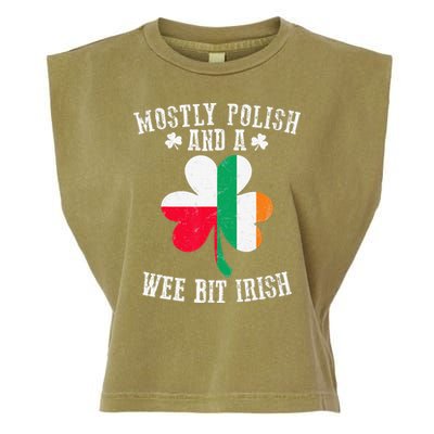 Polish Wee Bit Irish Poland Funny St Patricks Day Garment-Dyed Women's Muscle Tee
