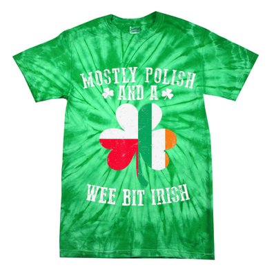 Polish Wee Bit Irish Poland Funny St Patricks Day Tie-Dye T-Shirt