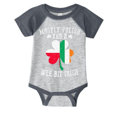 Polish Wee Bit Irish Poland Funny St Patricks Day Infant Baby Jersey Bodysuit