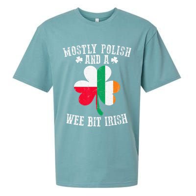 Polish Wee Bit Irish Poland Funny St Patricks Day Sueded Cloud Jersey T-Shirt