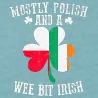 Polish Wee Bit Irish Poland Funny St Patricks Day Sueded Cloud Jersey T-Shirt
