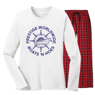 Prestige Worldwide Boats 'N Hoes Women's Long Sleeve Flannel Pajama Set 