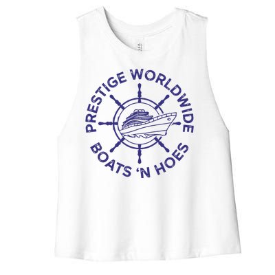 Prestige Worldwide Boats 'N Hoes Women's Racerback Cropped Tank