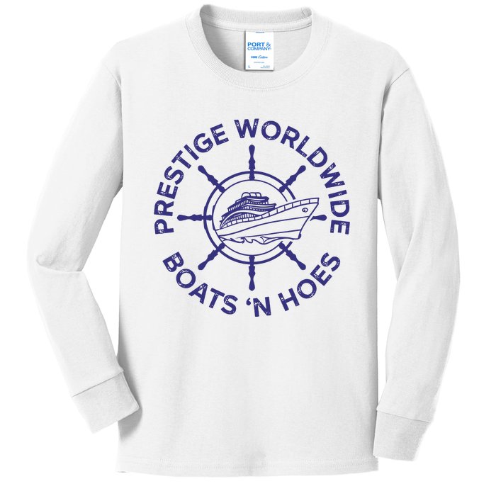 Prestige Worldwide Boats 'N Hoes Kids Long Sleeve Shirt