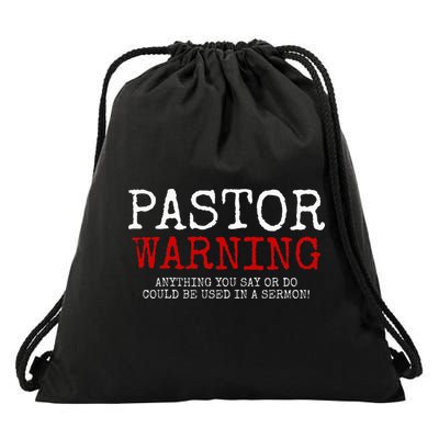 Pastor Warning Church Religious Faith Jesus Funny Christian Drawstring Bag