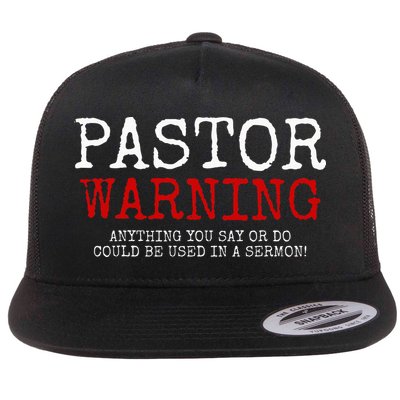 Pastor Warning Church Religious Faith Jesus Funny Christian Flat Bill Trucker Hat