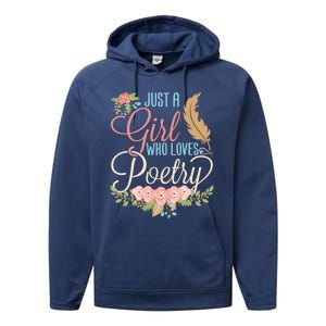 Poet Writer Cute Gift Just A Who Loves Poetry Gift Performance Fleece Hoodie