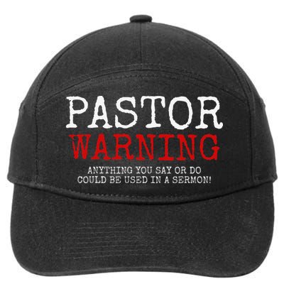 Pastor Warning Church Religious Faith Jesus Funny Christian 7-Panel Snapback Hat