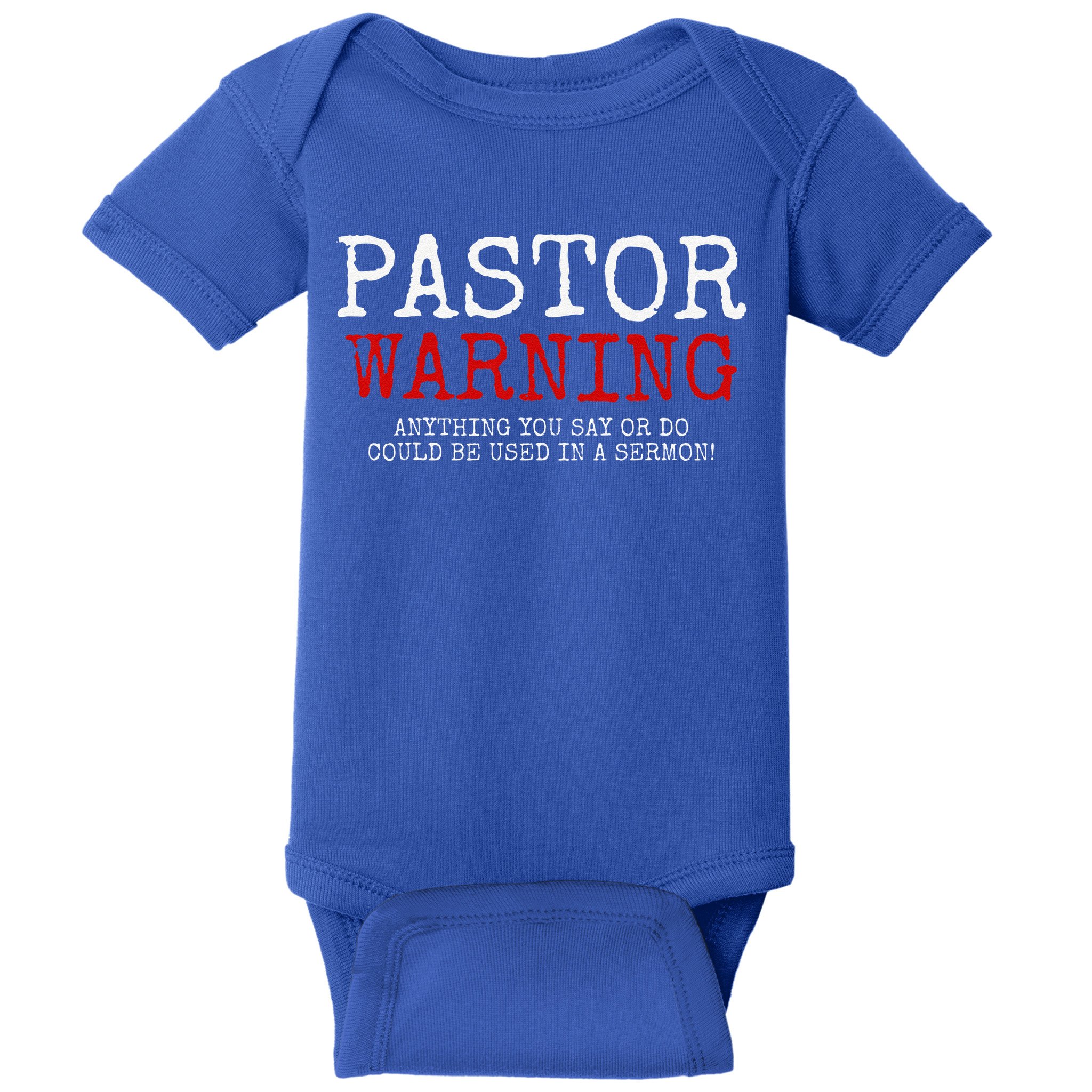 Pastor Warning Church Religious Faith Jesus Funny Christian Baby Bodysuit