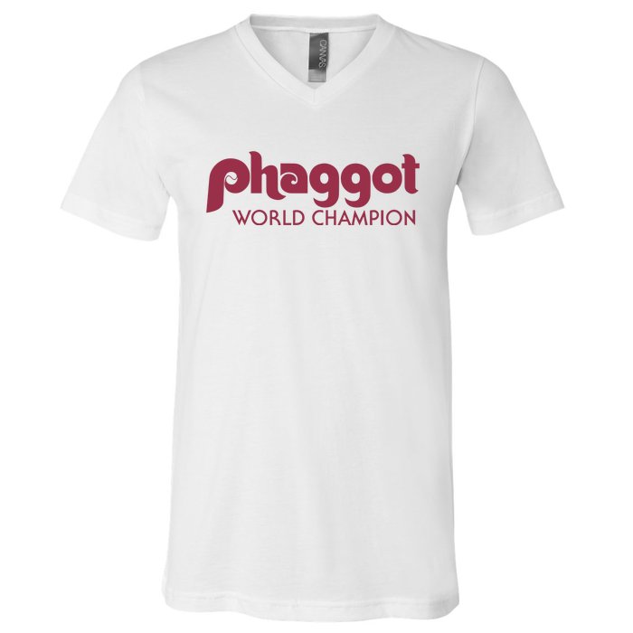 Phaggot World Champion V-Neck T-Shirt