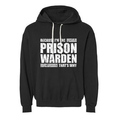 Prison Warden Costume Jail Corrections Officer Halloween Garment-Dyed Fleece Hoodie
