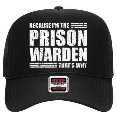 Prison Warden Costume Jail Corrections Officer Halloween High Crown Mesh Back Trucker Hat