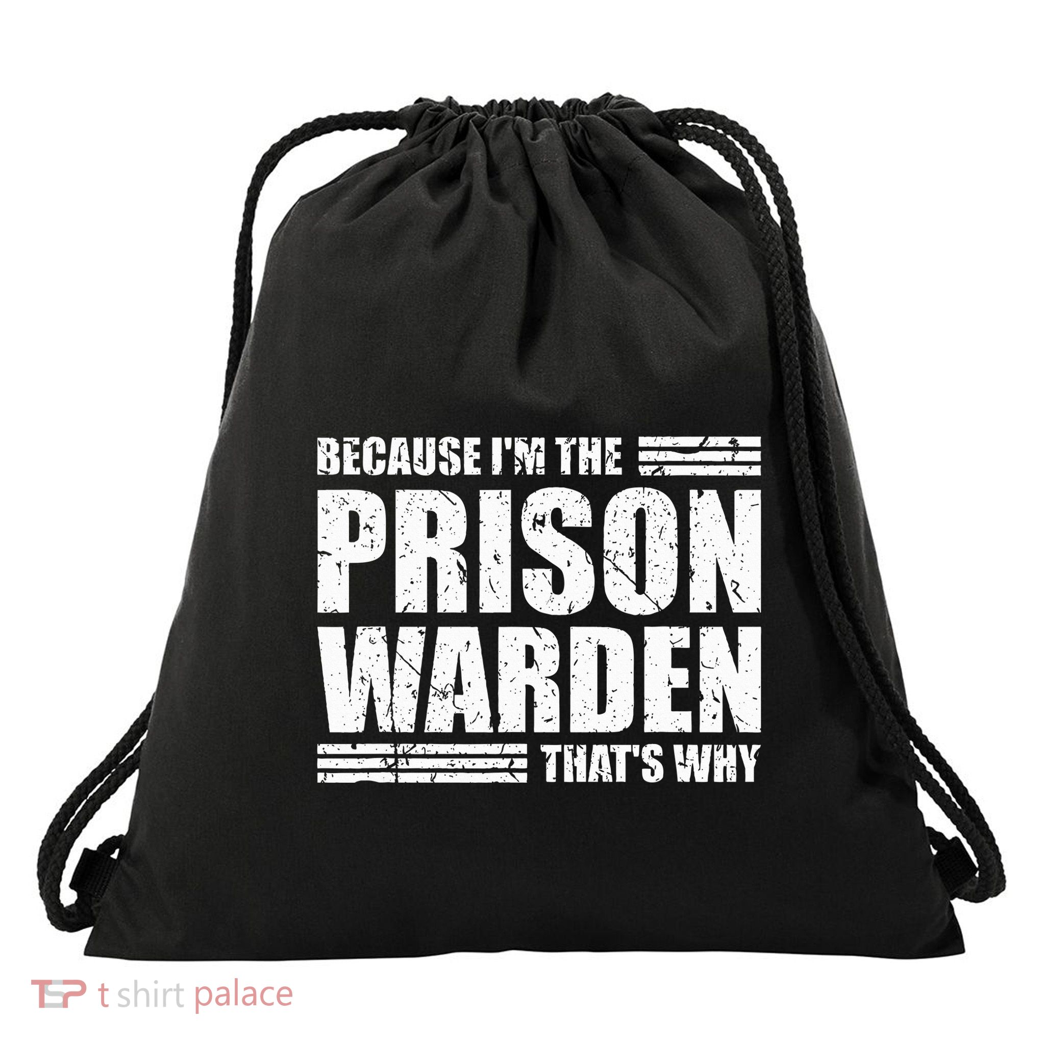Prison Warden Costume Jail Corrections Officer Halloween Drawstring Bag