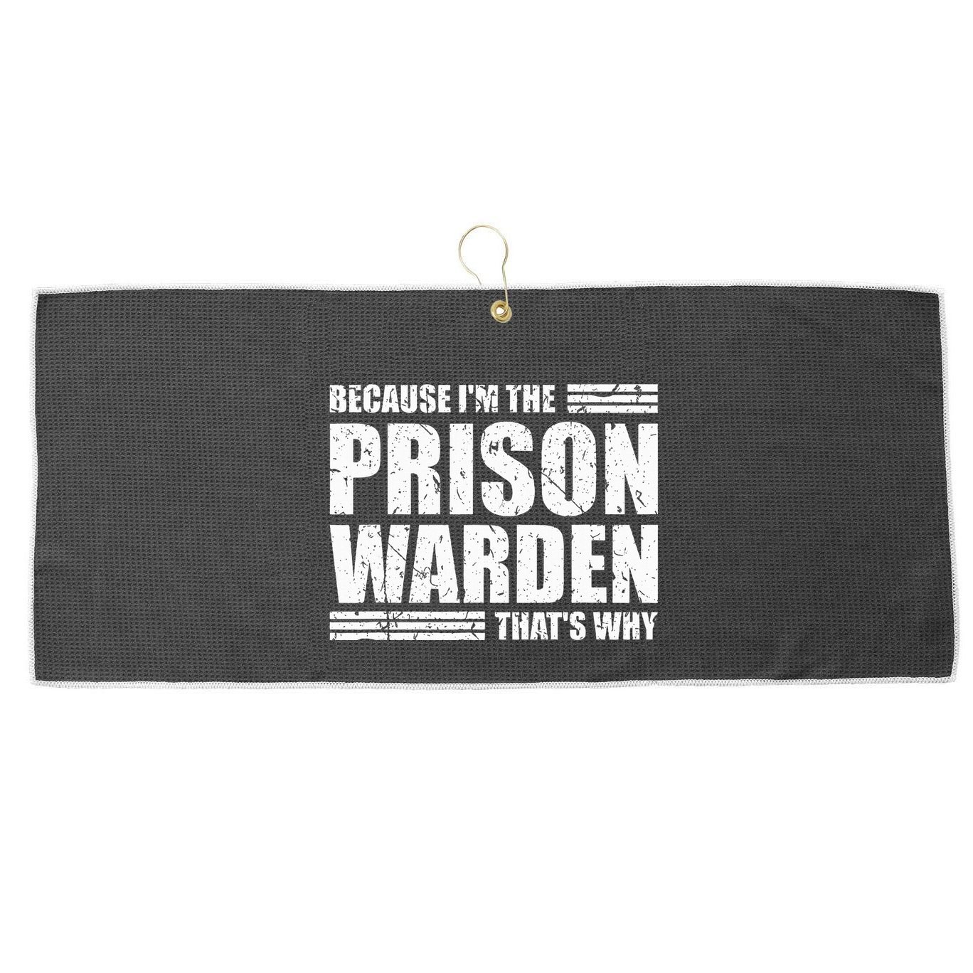 Prison Warden Costume Jail Corrections Officer Halloween Large Microfiber Waffle Golf Towel