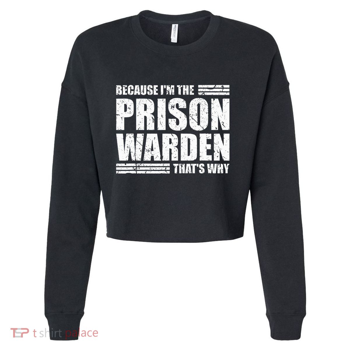 Prison Warden Costume Jail Corrections Officer Halloween Cropped Pullover Crew