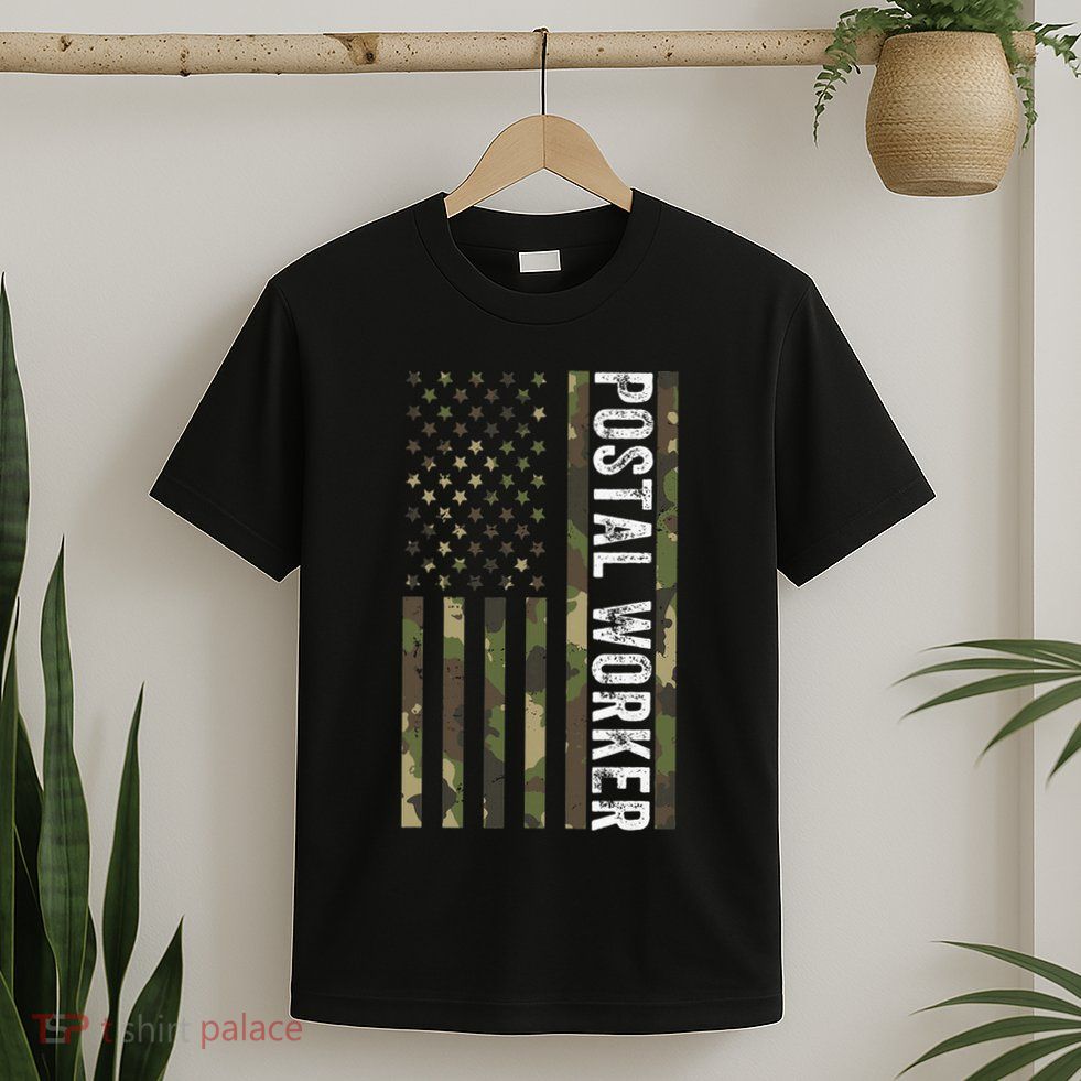 Postal Worker Camouflage American Flag Us Postal Service T-Shirt