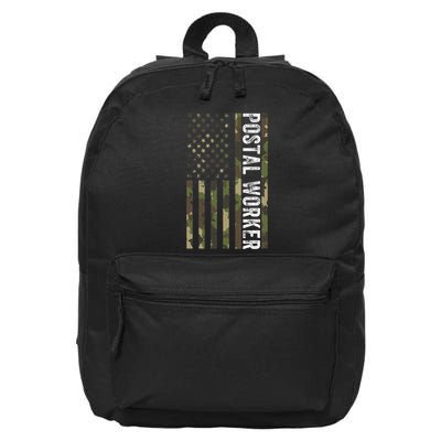 Postal Worker Camouflage American Flag Us Postal Service 16 in Basic Backpack