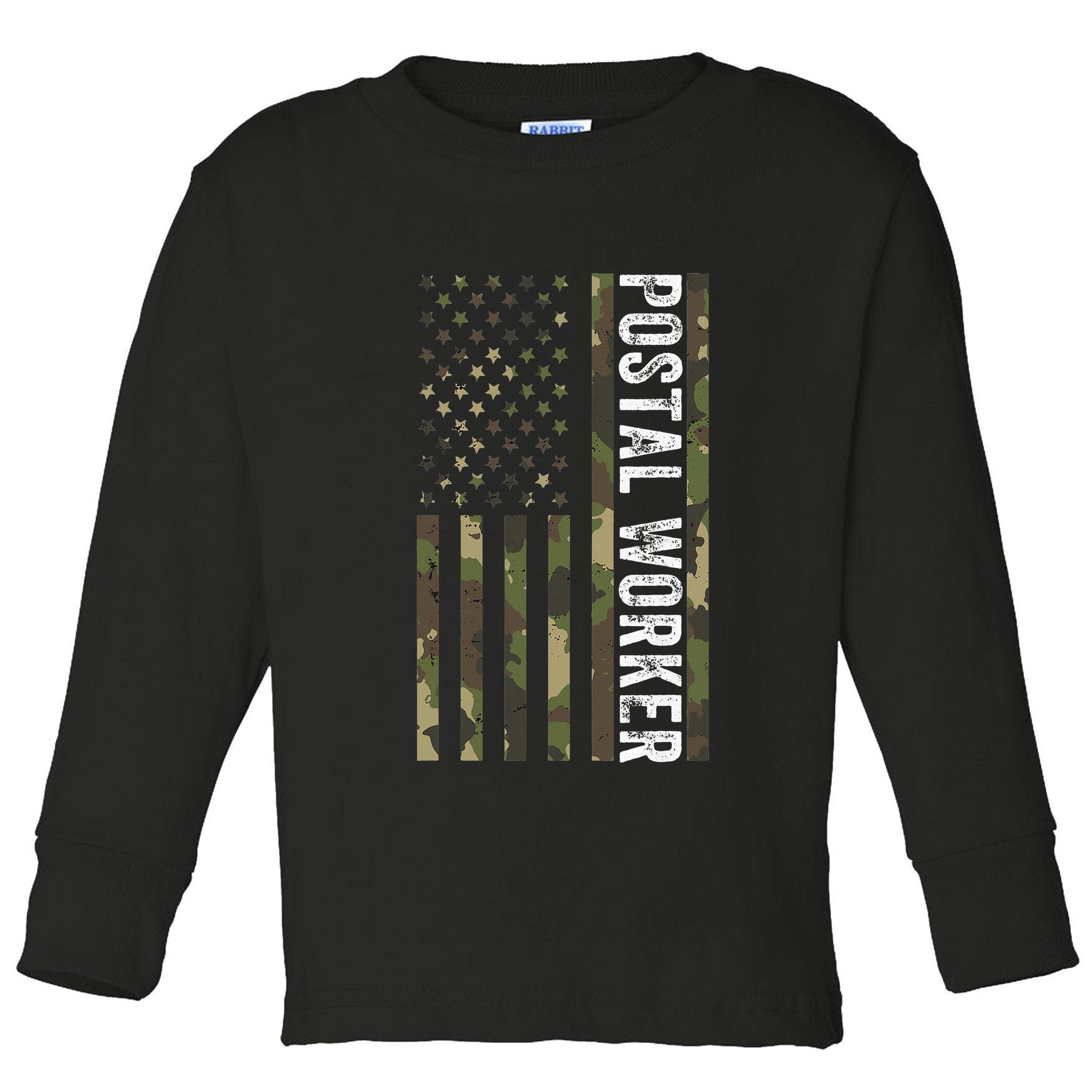 Postal Worker Camouflage American Flag Us Postal Service Toddler Long Sleeve Shirt