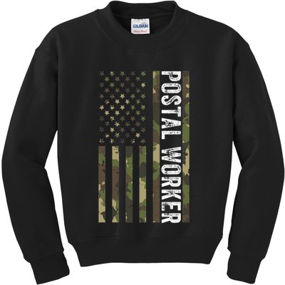Postal Worker Camouflage American Flag Us Postal Service Kids Sweatshirt