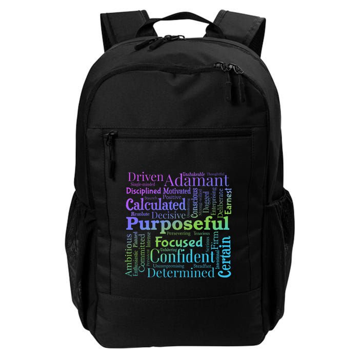 Purposeful Word Cloud Art Achiever Motivation Inspirational Daily Commute Backpack