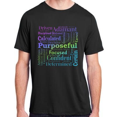 Purposeful Word Cloud Art Achiever Motivation Inspirational Adult ChromaSoft Performance T-Shirt