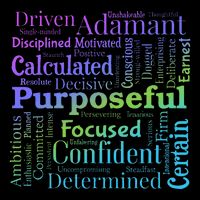 Purposeful Word Cloud Art Achiever Motivation Inspirational Flat Bill Trucker Hat