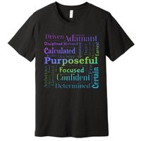 Purposeful Word Cloud Art Achiever Motivation Inspirational Premium T-Shirt