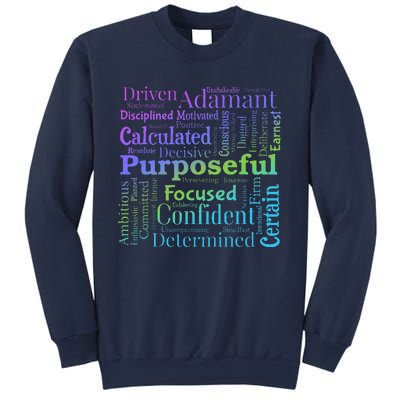 Purposeful Word Cloud Art Achiever Motivation Inspirational Sweatshirt