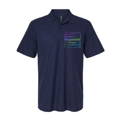 Purposeful Word Cloud Art Achiever Motivation Inspirational Softstyle Adult Sport Polo