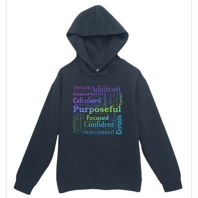 Purposeful Word Cloud Art Achiever Motivation Inspirational Urban Pullover Hoodie