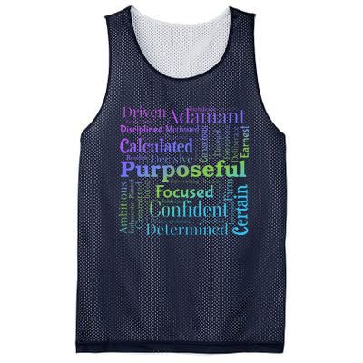 Purposeful Word Cloud Art Achiever Motivation Inspirational Mesh Reversible Basketball Jersey Tank