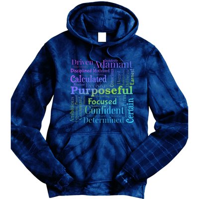 Purposeful Word Cloud Art Achiever Motivation Inspirational Tie Dye Hoodie