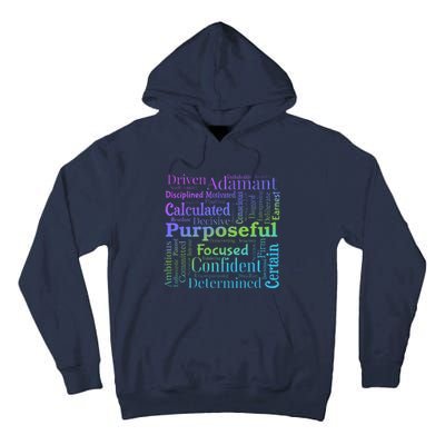 Purposeful Word Cloud Art Achiever Motivation Inspirational Tall Hoodie