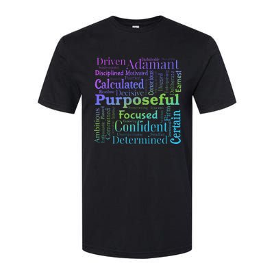 Purposeful Word Cloud Art Achiever Motivation Inspirational Softstyle® CVC T-Shirt