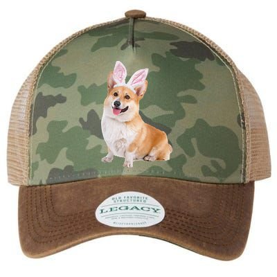 Pembroke Welsh Corgi Wearing Easter Bunny Ears Dog Legacy Tie Dye Trucker Hat