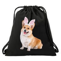 Pembroke Welsh Corgi Wearing Easter Bunny Ears Dog Drawstring Bag