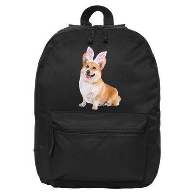 Pembroke Welsh Corgi Wearing Easter Bunny Ears Dog 16 in Basic Backpack