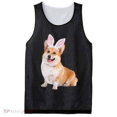 Pembroke Welsh Corgi Wearing Easter Bunny Ears Dog Mesh Reversible Basketball Jersey Tank