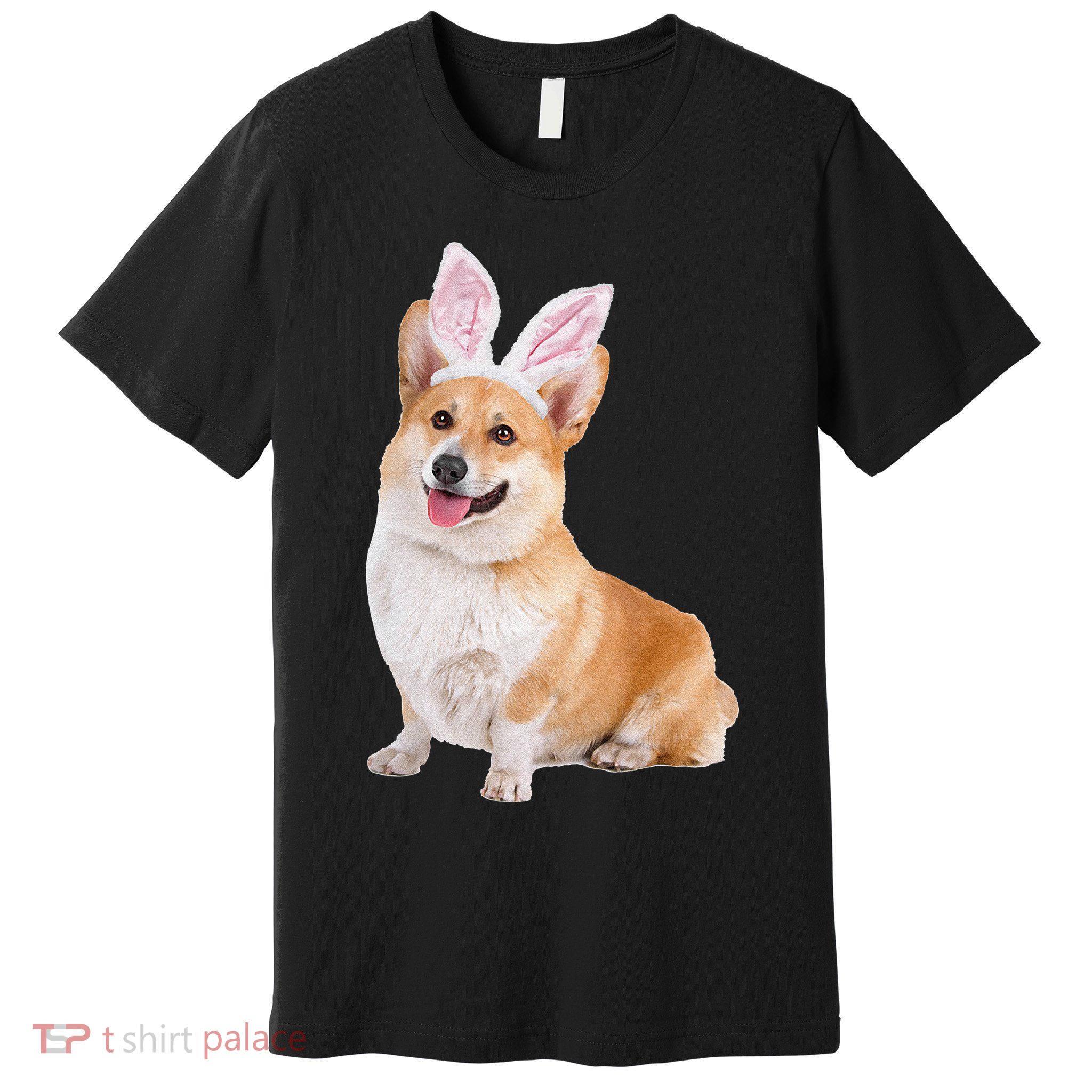 Pembroke Welsh Corgi Wearing Easter Bunny Ears Dog Premium T-Shirt