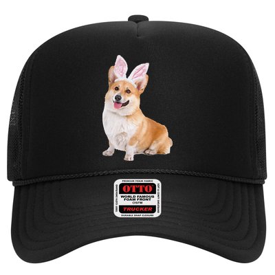 Pembroke Welsh Corgi Wearing Easter Bunny Ears Dog Trucker Hat