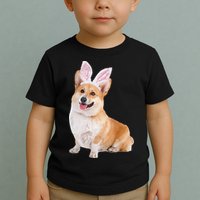 Pembroke Welsh Corgi Wearing Easter Bunny Ears Dog Toddler T-Shirt