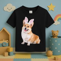 Pembroke Welsh Corgi Wearing Easter Bunny Ears Dog Toddler T-Shirt