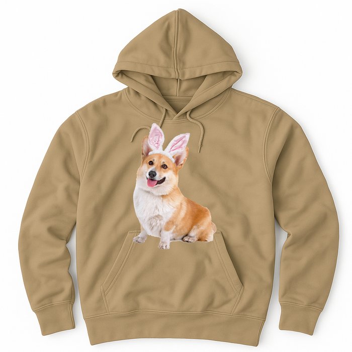 Pembroke Welsh Corgi Wearing Easter Bunny Ears Dog Hoodie