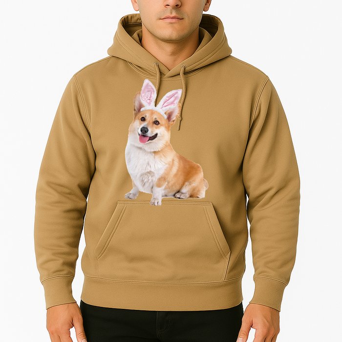 Pembroke Welsh Corgi Wearing Easter Bunny Ears Dog Hoodie